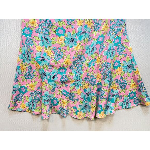 Sag Harbor Womens Midi Mermaid Skirt Sze 12 Pink Pastel Floral Pull On Boho Chic - Picture 4 of 12